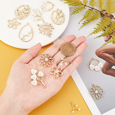16Pcs 8 Style Alloy Pendants PALLOY-SC0003-65LG-1