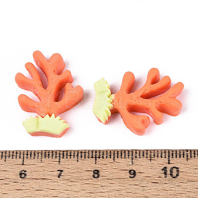 Coralline Opaque Resin Cabochons CRES-T025-45-1