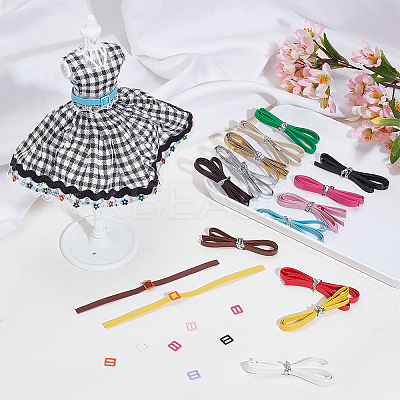 13Pcs 13 Colors PU Leather Belt for Doll Clothes Accessories DOLL-FG0001-04-1