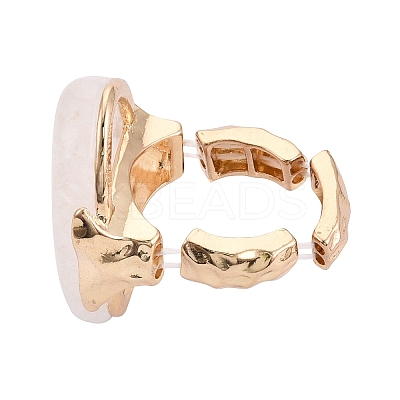 Natural Quartz Crystal Stretch Finger Rings RJEW-N055-01F-1