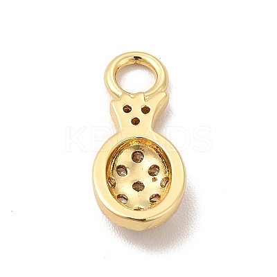 Rack Plating Brass Micro Pave Cubic Zirconia Charms KK-P230-15G-1
