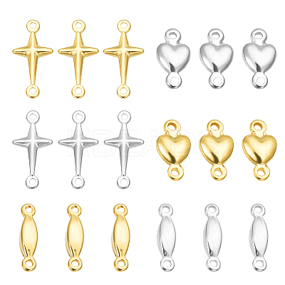 48Pcs 6 Styles Brass Connector Charms KK-BC0014-50-1