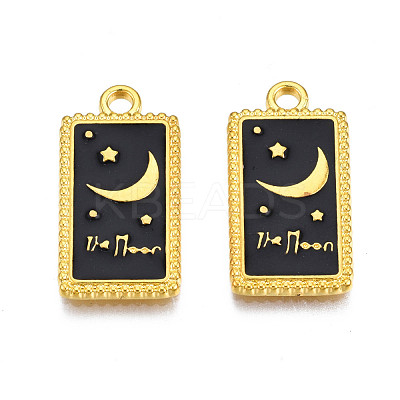 Rack Plating Golden Alloy Enamel Pendants ENAM-S122-51G-1