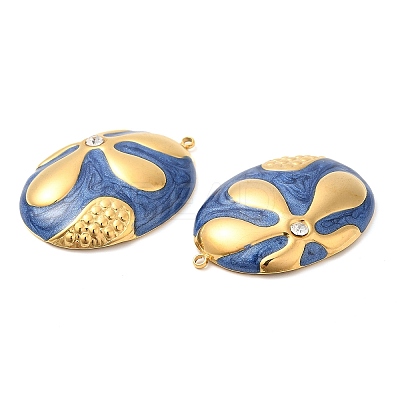 304 Stainless Steel Enamel Pendants STAS-E040-10G-01-1