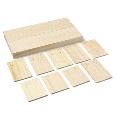 3-Slot Wooden Earring Display Card Stands LS-EDIS-R027-01A-03-1