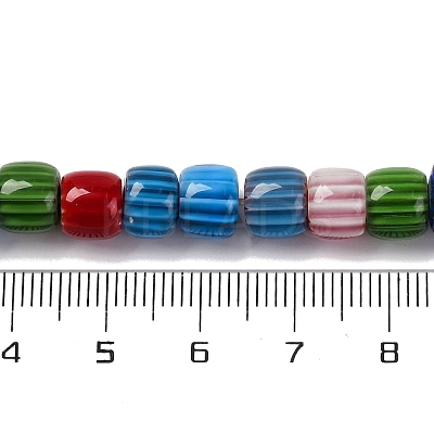 Handmade Lampwork Chevron Beads Strands LAMP-K041-01B-03-1