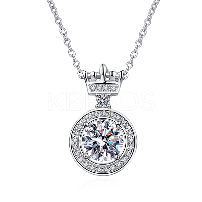 Anti-Tarnish Rhodium Plated 925 Sterling Silver Micro Pave Clear Cubic Zirconia Cable Chain Necklaces AJEW-U007-03P-1