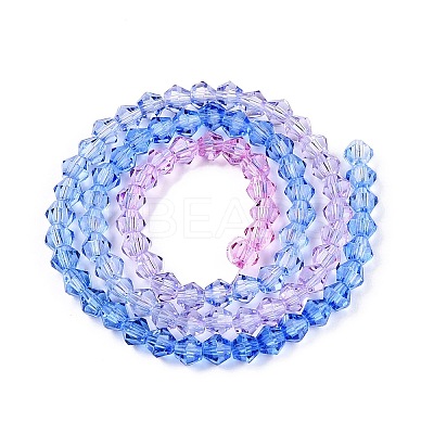 Gradient Color Baking Paint Glass Bead Strands X1-DGLA-A039-T4mm-A019-1