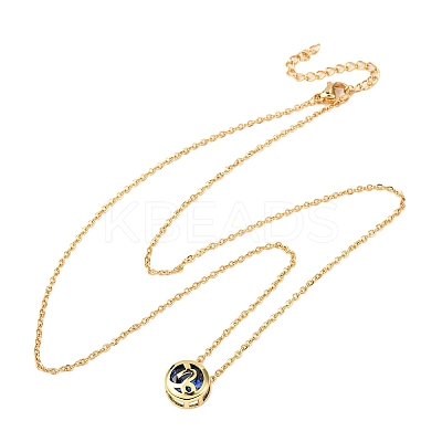 Brass Pave Cubic Zirconia Birth Stone Constellation Pendant Cable Chain Necklaces LS-NJEW-D334-01G-06-1