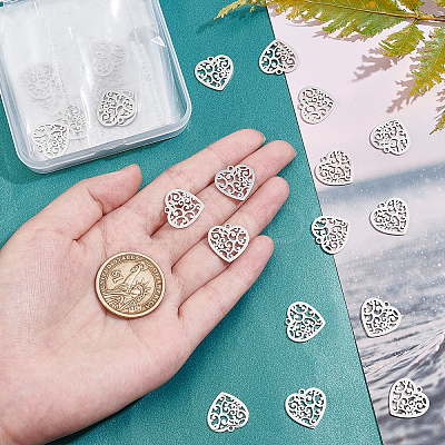40Pcs 201 Stainless Steel Pendants STAS-UN0035-22-1