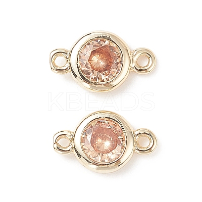 Brass Pave Cubic Zirconia Connector Charms LS-KK-TAC0015-01G-07-1
