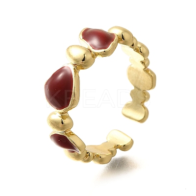 Brass Enamel Cuff Rings for Women LS-RJEW-U040-01G-02-1
