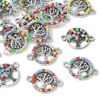 20Pcs 2 Styles Alloy Enamel Tree of Life Connector Charms FIND-CJ0001-62-1