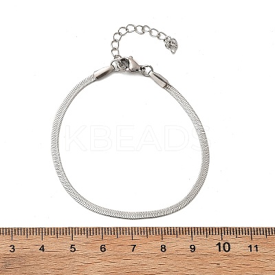 Non-Tarnish 304 Stainless Steel Herringbone Chains Bracelet for Men Women LS-BJEW-D450-01P-03-1