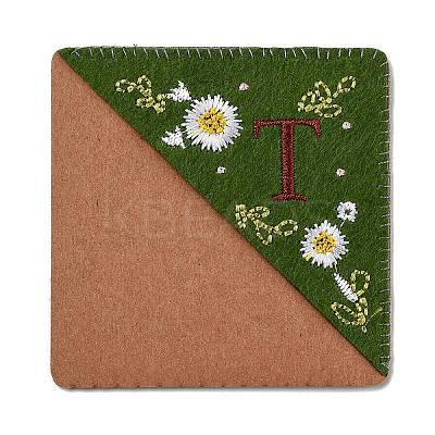4Pcs Letter Personalized Hand Embroidered Corner Bookmarks JX587T-1