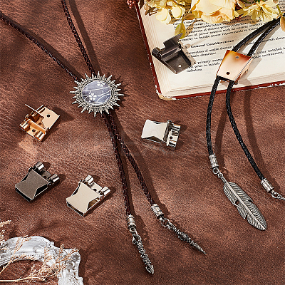 6Pcs 3 Colors Zinc Alloy Bolo Tie Slider Clasps FIND-PH0023-92B-1