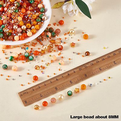 2 Bag Glass Round Beads Set JX547G-1
