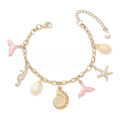 Stainless Steel & Alloy Enamel Charm Bracelets BJEW-JB12215-02-1
