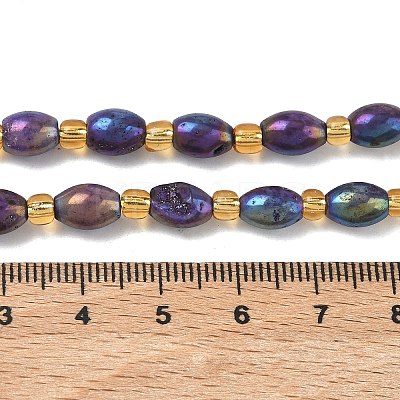 Electroplated Natural Druzy Geode Crystal Beads Strands G-G459-03B-10-1