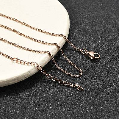 201 Stainless Steel Twisted Chain Necklaces NJEW-R023-09RG-1