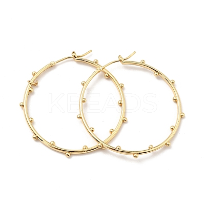 Brass Beaded Big Hoop Earrings for Women EJEW-G297-05G-1