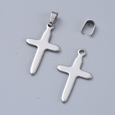 Tarnish Resistant 201 Stainless Steel Snap on Bails for Pendant Making X-STAS-K146-067-3x7mm-1