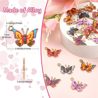 50Pcs 5 Styles Alloy Enamel Printed Pendants ENAM-CJ0003-63-1