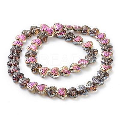Electroplate Transparent Glass Beads Strands EGLA-R114-02A-HP04-1