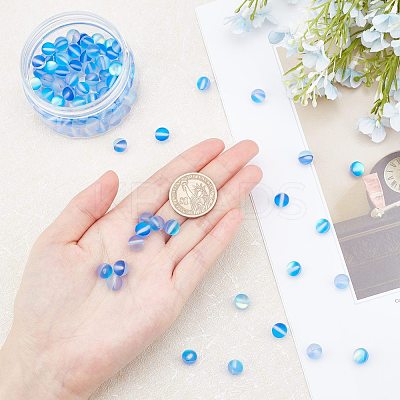 Synthetic Moonstone Beads Strands G-FH0001-14-1