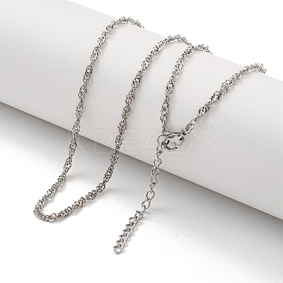 Non-Tarnish 201 Stainless Steel Wheat Chain Necklaces NJEW-R266-02P-1