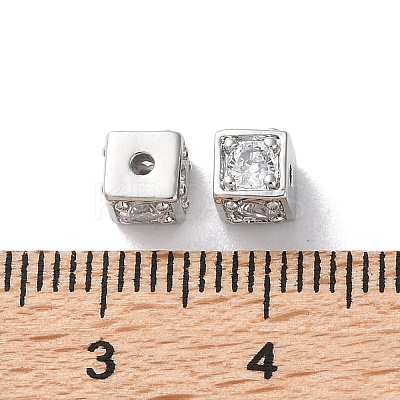 Brass Micro Pave Clear Cubic Zirconia Beads KK-Z049-03P-1