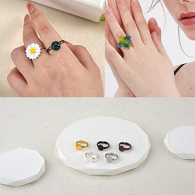 60Pcs 5 Colors Adjustable Brass Ring Components FIND-SZ0002-23-NR-1