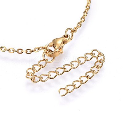 Ion Plating(IP) 304 Stainless Steel Pendant Necklaces NJEW-H491-17G-1