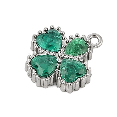 304 Stainless Steel Rhinestone Pendants STAS-E547-06F-P-1
