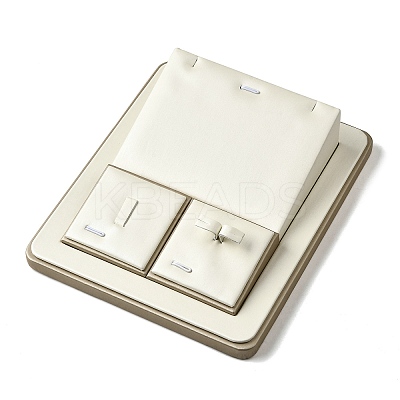 Rectangle Imitation Leather Jewelry Set Display Tray ODIS-K005-05-1