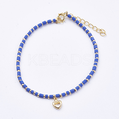 Brass Charms Bracelets BJEW-I247-15-A-1
