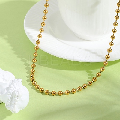 3MM 304 Stainless Steel Ball Chain Necklaces NJEW-D322-02G-1
