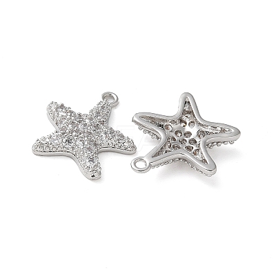 Brass Micro Pave Cubic Zirconia Pendants KK-C086-08P-1