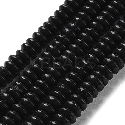 Natural Black Stone Beads Strands G-Z030-A21-01-1