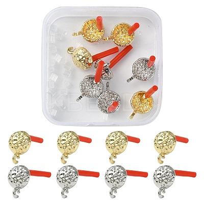 8Pcs 2 Colors Rack Plating Alloy Stud Earring Findings FIND-YW0003-82B-1