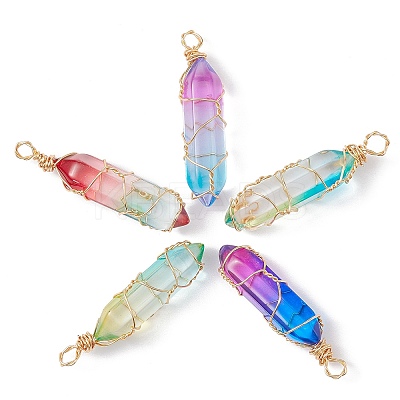 10Pcs 5 Colors Glass Pendants FIND-CJ0001-64-1
