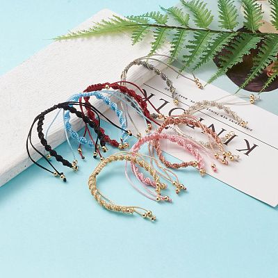 Adjustable Polyester Braided Cord Bracelet Making AJEW-JB00848-1