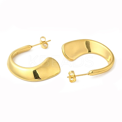 Ion Plating(IP) 304 Stainless Steel Arch Stud Earrings EJEW-B026-07G-1