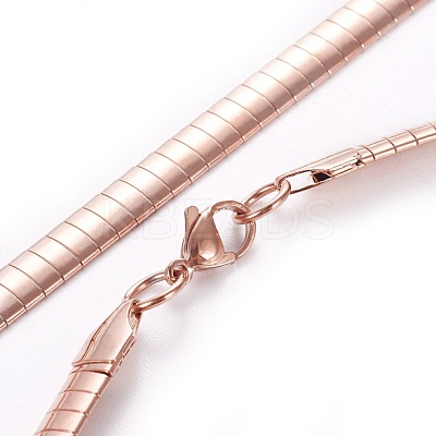 304 Stainless Steel Choker Necklaces and Bangles Jewelry Sets SJEW-L144-A01-RG-1