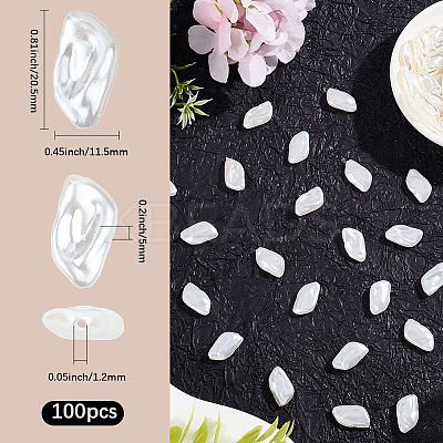 100Pcs ABS Plastic Imitation Pearl Beads OACR-LT0001-08-1