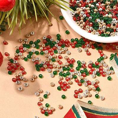 4 Colors 8/0 Christmas MIYUKI Round Rocailles Seed Beads SEED-X0058-16-1