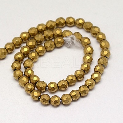 Electroplate Non-magnetic Synthetic Hematite Beads Strands G-J169C-4mm-04-1