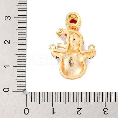 Christmas Theme Brass Micro Pave Cubic Zirconia Pendants KK-C076-27G-04-1