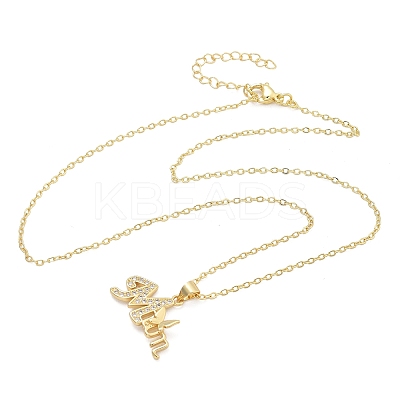 Mother's Day Brass Micro Pave Clear Cubic Zirconia Pendant Necklaces for Women NJEW-Q021-01A-G-1