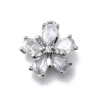 Brass Micro Pave Cubic Zirconia Pendants KK-D312-14P-1